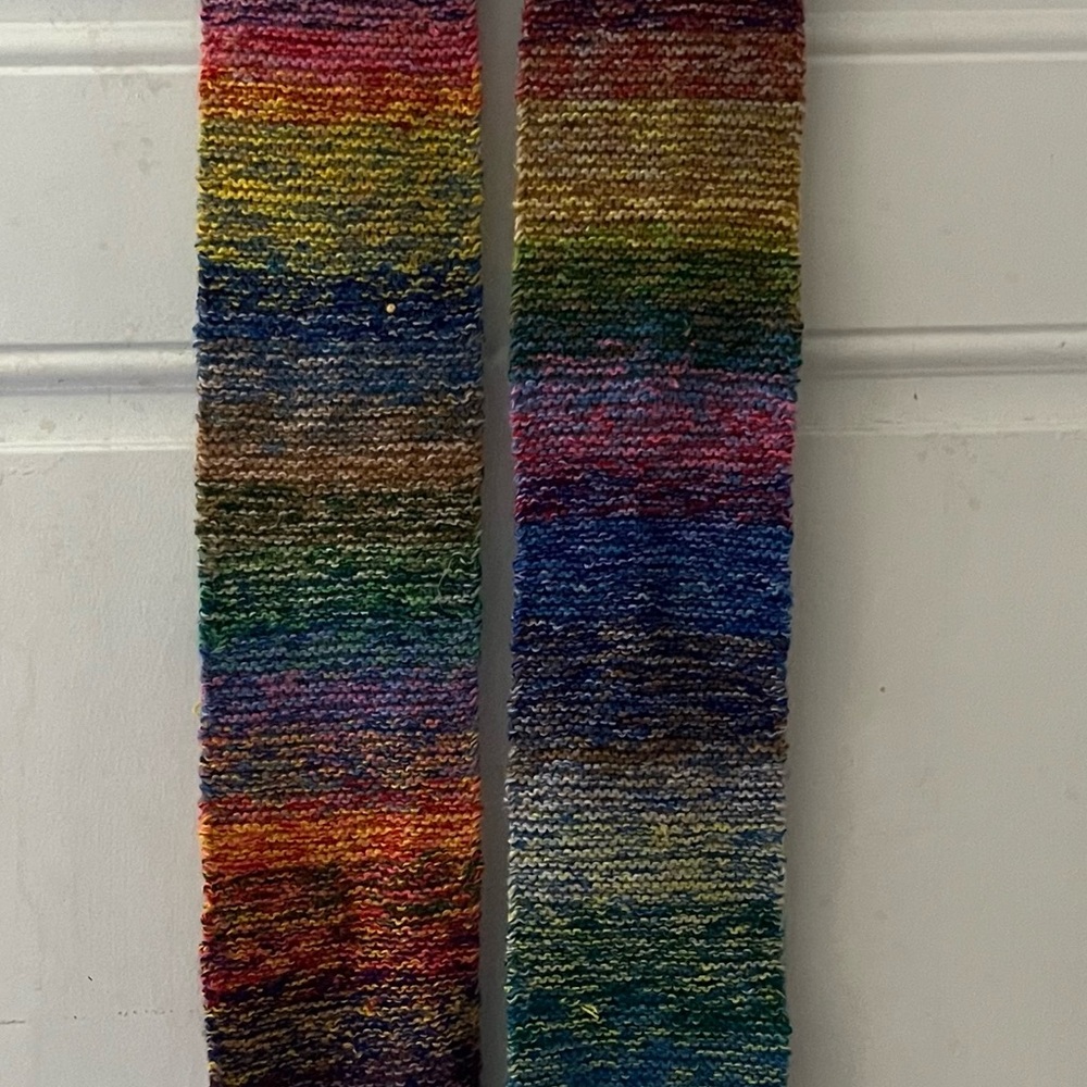Multicolor Knit Scarf with Fringe 81 inches